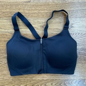 All In Motion Athletic Racerback Push Up Front Zip Sports Bra Black Size 36D